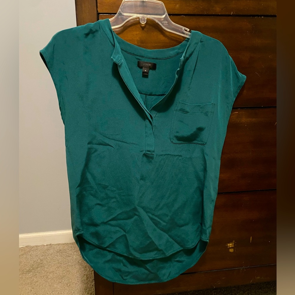Evergreen colored J Crew top